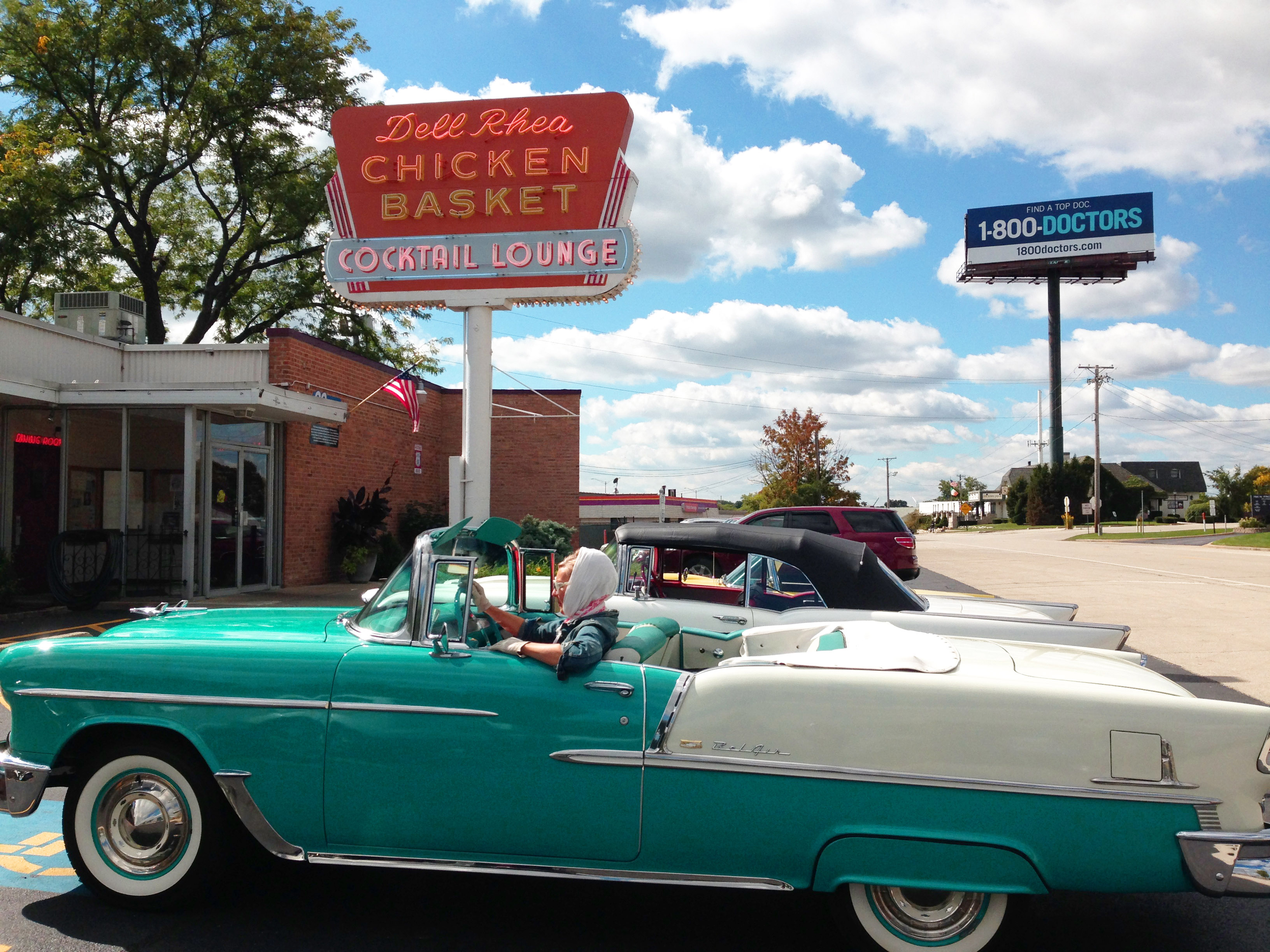 Driving in a classic car on Illinois’ Route 66