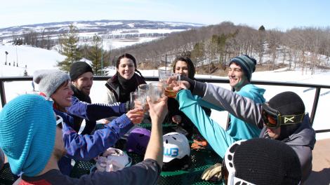 Toasting to a fun day spent on the slopes at Chestnut Mountain Resort