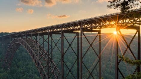 The New River Gorge bridge in West Virginia
