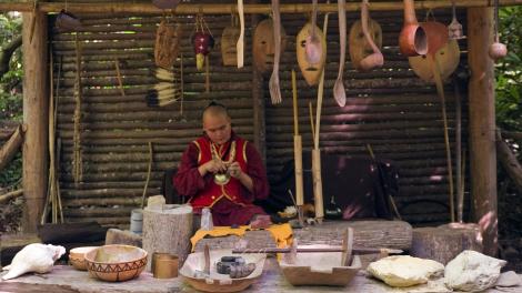 Authentic Cherokee craftwork at Oconaluftee Indian Village, North Carolina