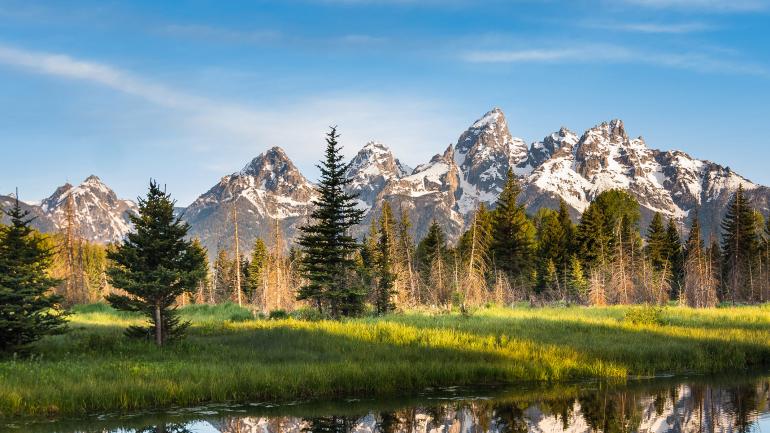 Impresionantes vistas a las montañas del Grand Teton National Park, Wyoming
