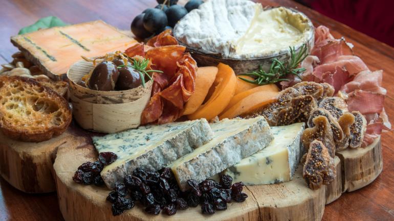 Cheese platter at The Village Cheese Shop in downtown Mattituck, New York
