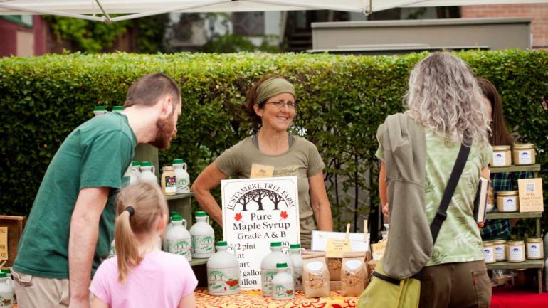 Massachusetts is home to more than 300 maple syrup producers, many of whom sell their sweet syrup at farmers' markets.