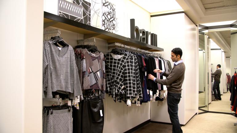Browsing the latest styles at Macy's on State Street 