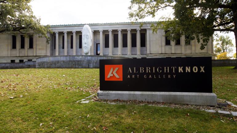 Outside the Albright-Knox Art Gallery
