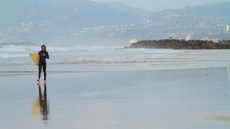 Surfing in Los Angeles, California
