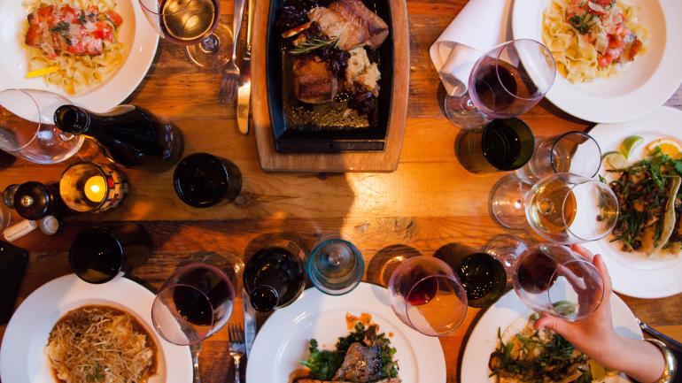 Wine tasting paired with savory entrees 