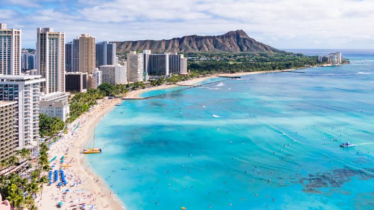 Magnifique vue sur Waikiki Beach et Leahi (Diamond Head)