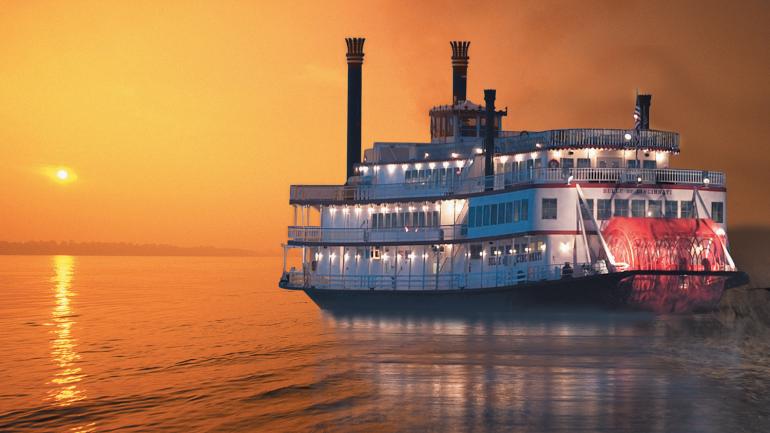 BB Riverboat 游船的 Belle of Cincinnati 号顺流而下 BB Riverboat 游船的 Belle of Cincinnati 号顺流而下