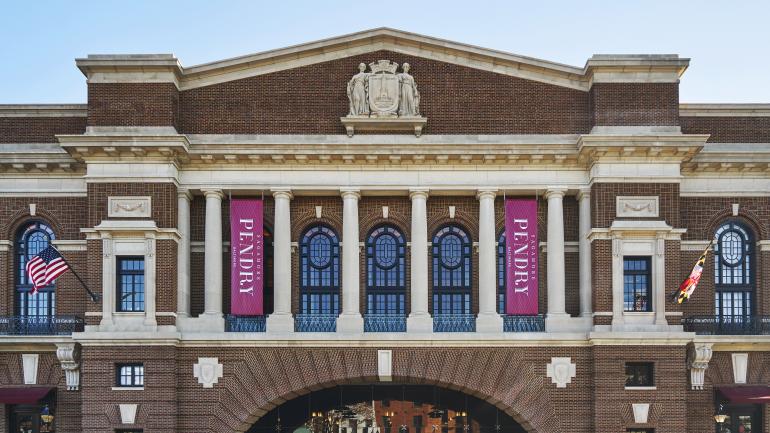The ornate exterior of the Sagamore Pendry Baltimore, an incredible renovated property on the city’s historic Recreation Pier