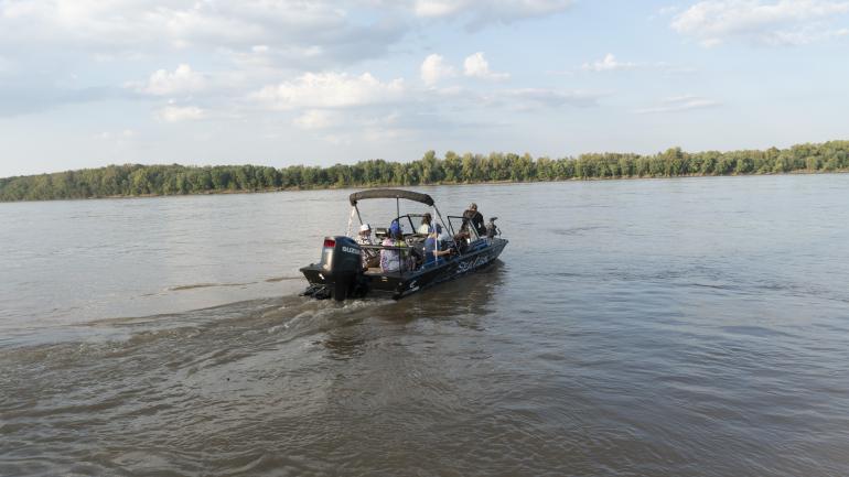 Boating on a lake near Owensboro, another popular local pastime