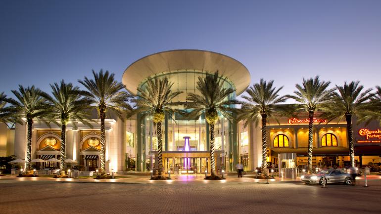 The sparkling exterior of The Mall at Millenia