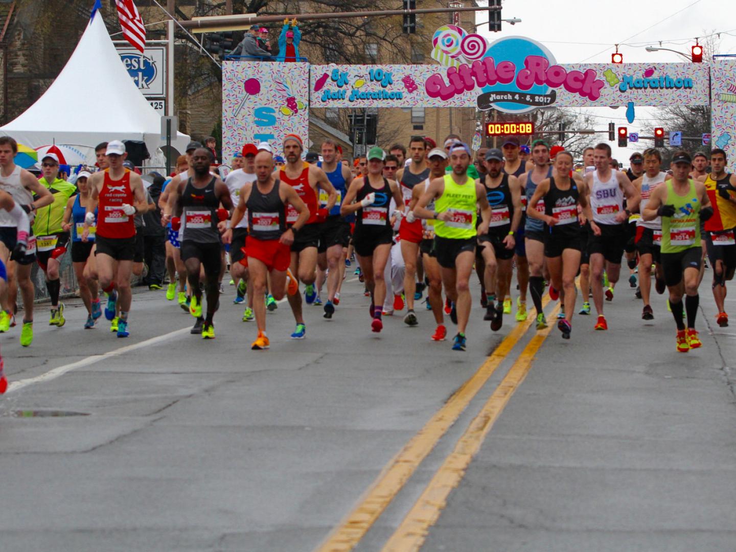 Seguindo para as corridas da Maratona de Little Rock