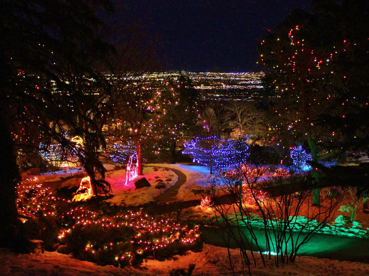 Le Cheyenne Mountain Zoo et ses illuminations pendant l’événement Electric Safari