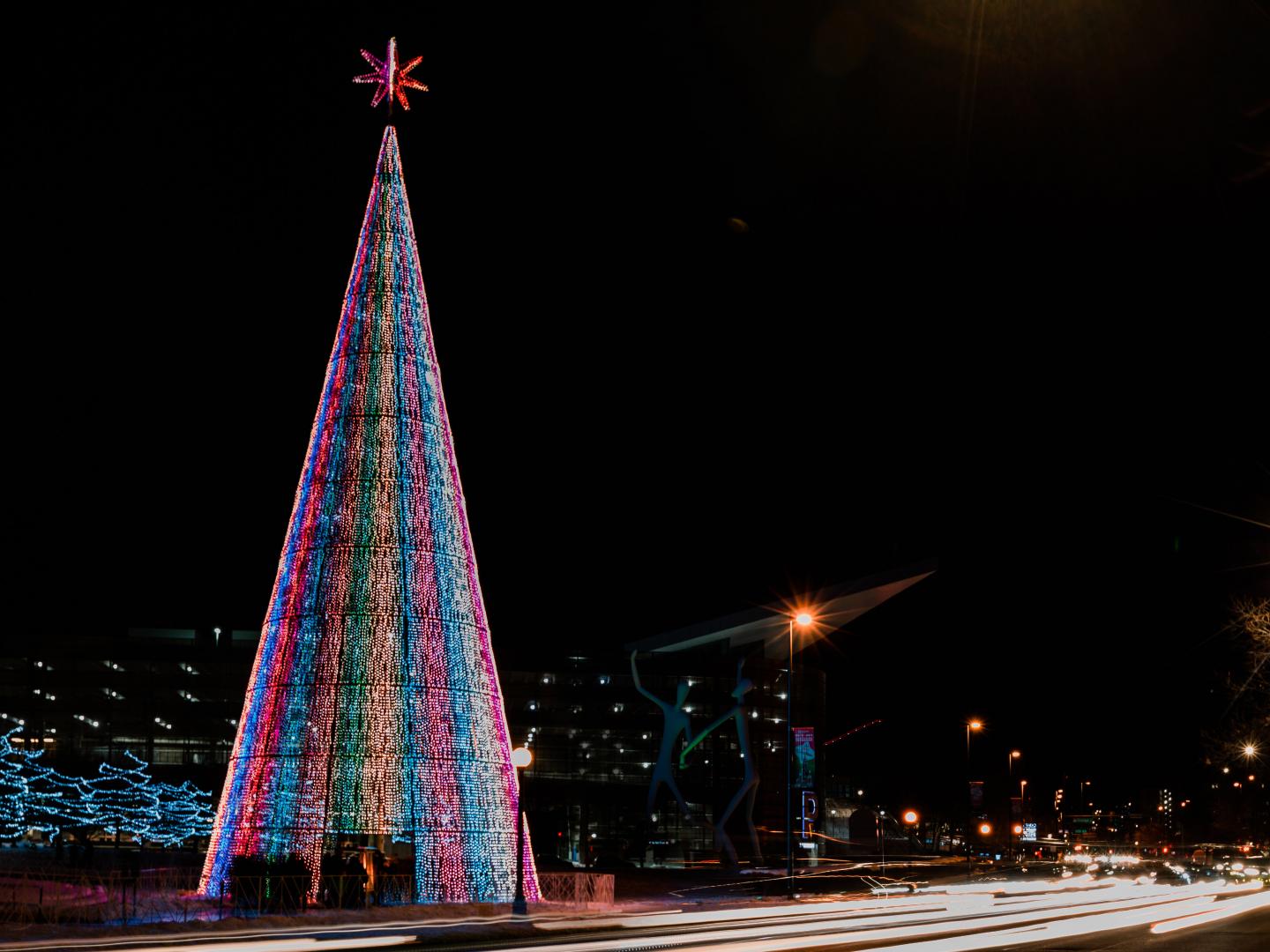 Holiday lights on display during Mile High Holidays in Denver, Colorado