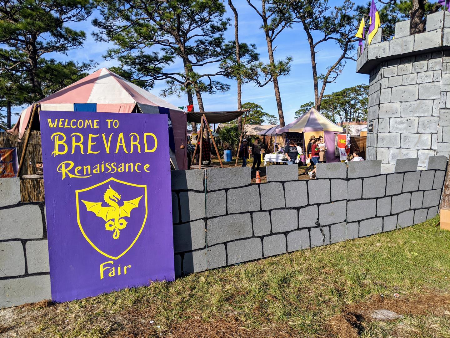 A sign welcoming people to the Brevard Renaissance Fair in Melbourne, Florida