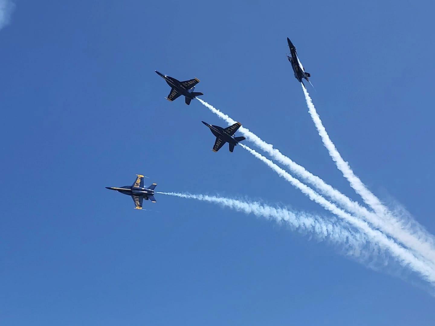 The Blue Angels performing during the Space Coast Airshow in Florida
