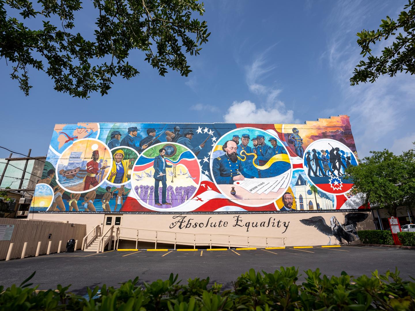 Fresque de l’artiste Reginald Adams intitulée « Absolute Equality » à Galveston, Texas
