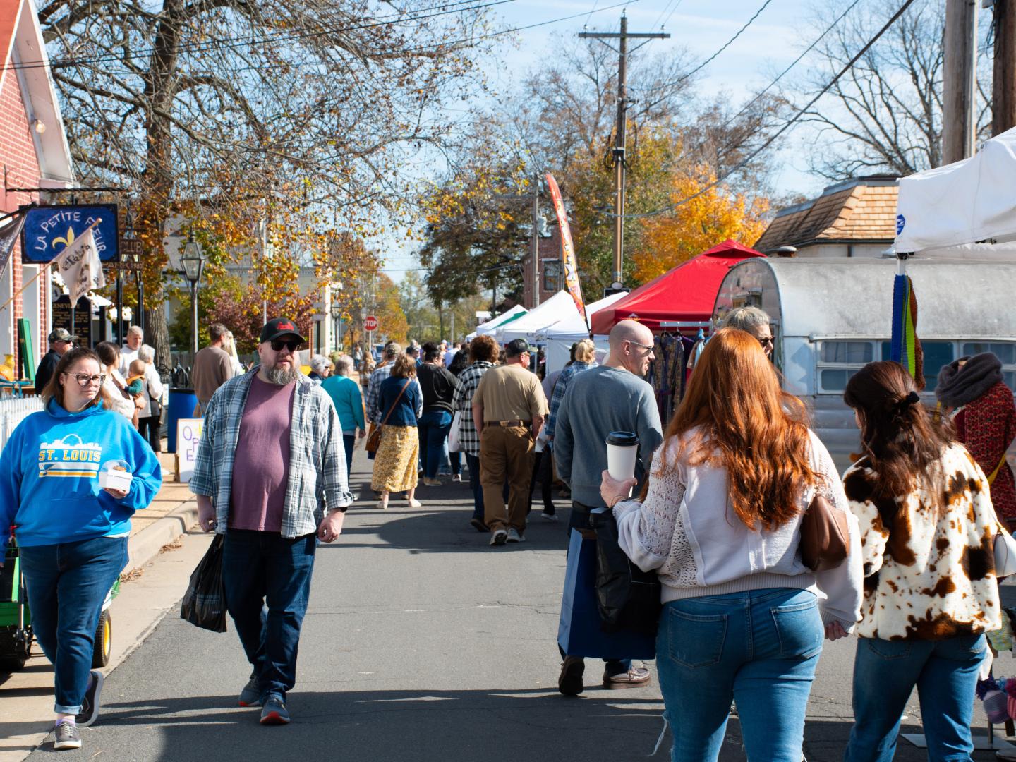 Celebrating the Pecanapalooza Street Festival in downtown Ste. Geneviève, Missouri