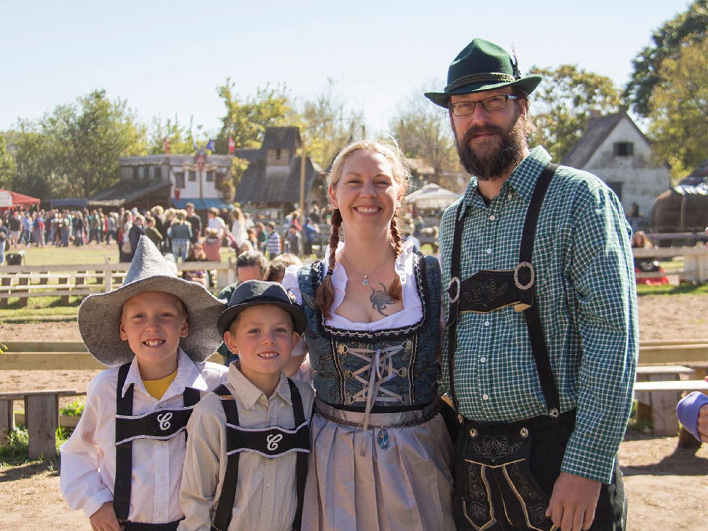 A family celebrates Oktoberfest in Ste. Geneviève, Missouri
