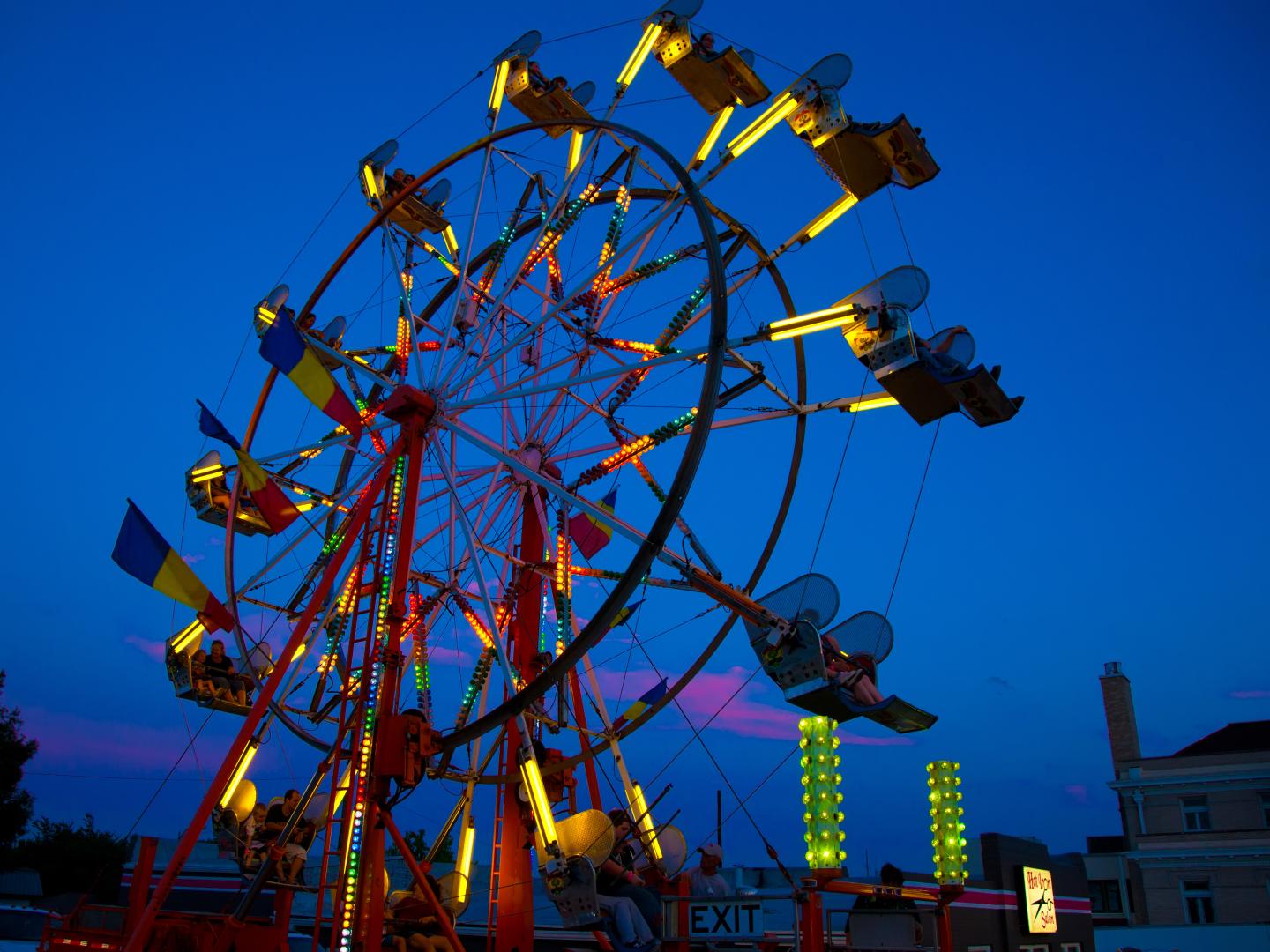 View of a Ferris Wheel at the Fulton Street Fair in Fulton, Missouri