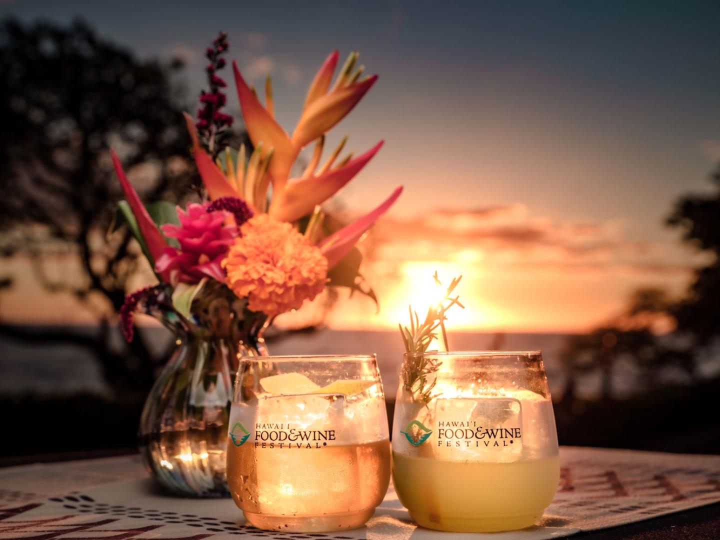 Verres souvenir du Hawaiʻi Food & Wine Festival à Honolulu, Hawaï