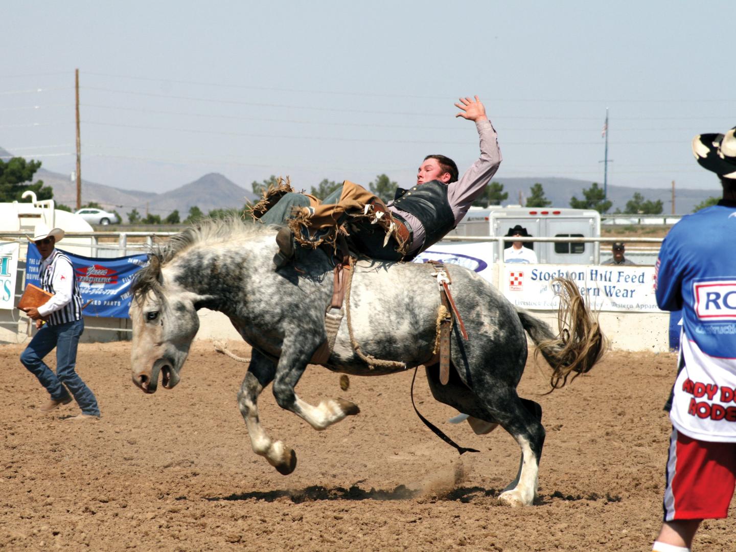Caubói no Kingman PRCA Rodeo em Kingman, Arizona