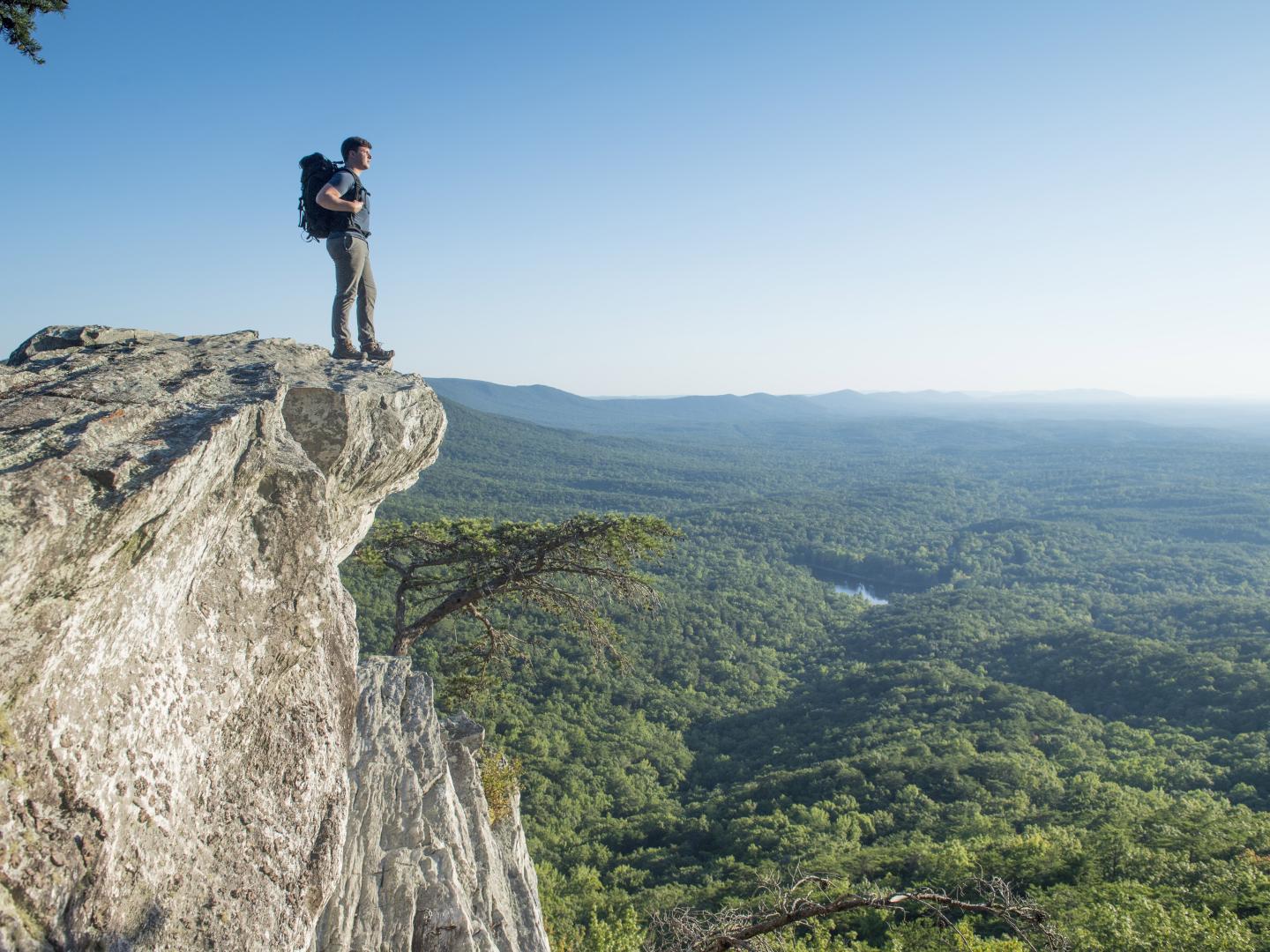 Taking in views during a hike up Mount Cheaha in Alabama