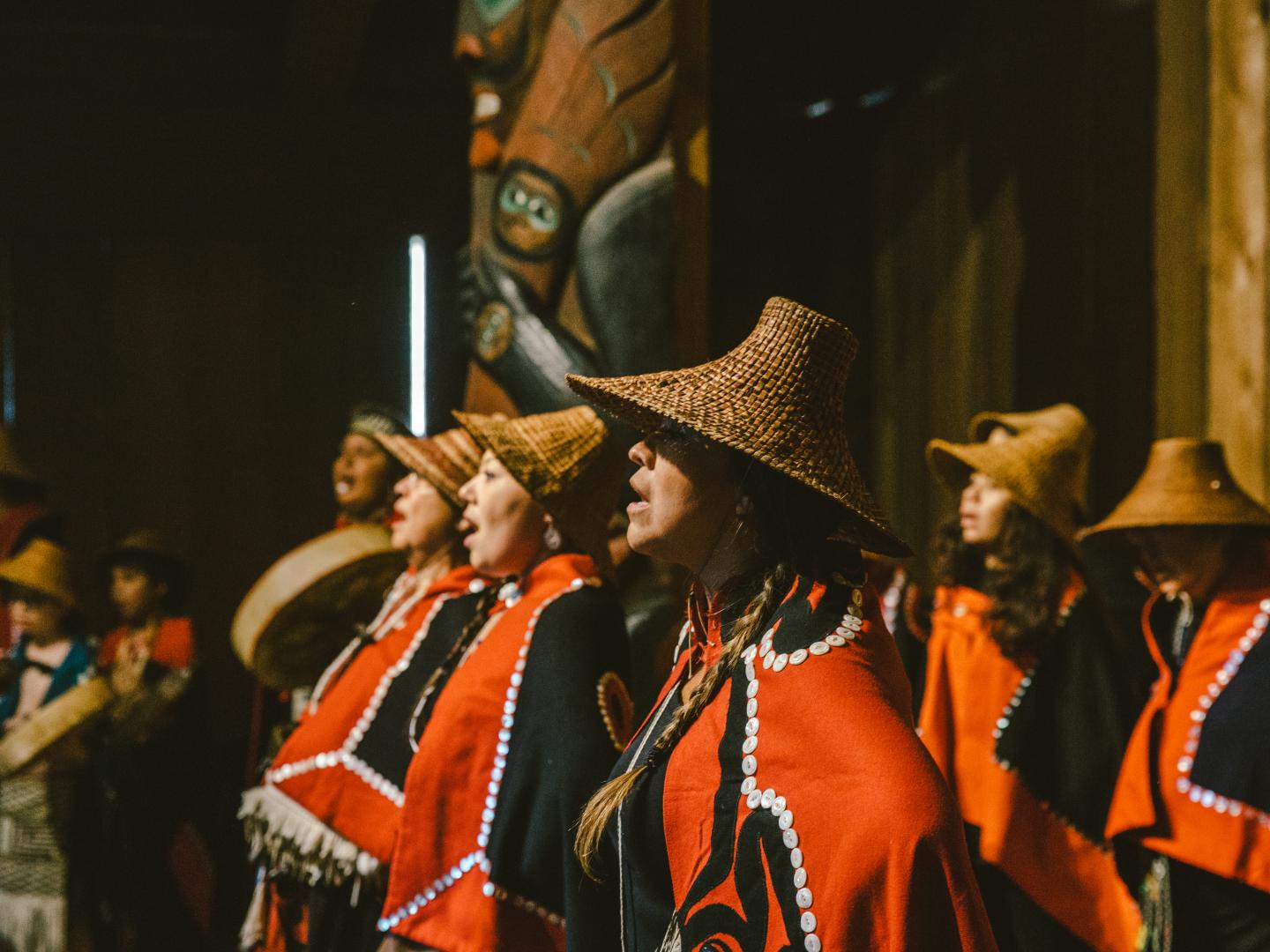 A troupe of Haida Nation performers in Ketchikan, Alaska