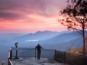 Captivating views of the Blue Ridge Mountains from Caesars Head State Park near Greenville, South Carolina