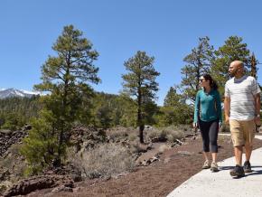 Mountain views along a hiking trail in Flagstaff, Arizona
