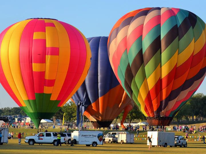 Colorful balloons ready to launch at Plano Balloon Festival