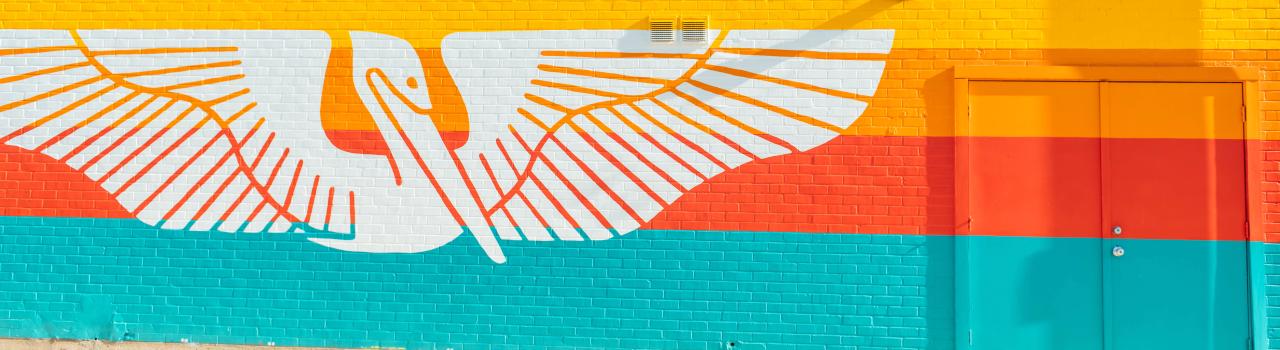 The Brown Pelican Mural in Baton Rouge, Louisiana