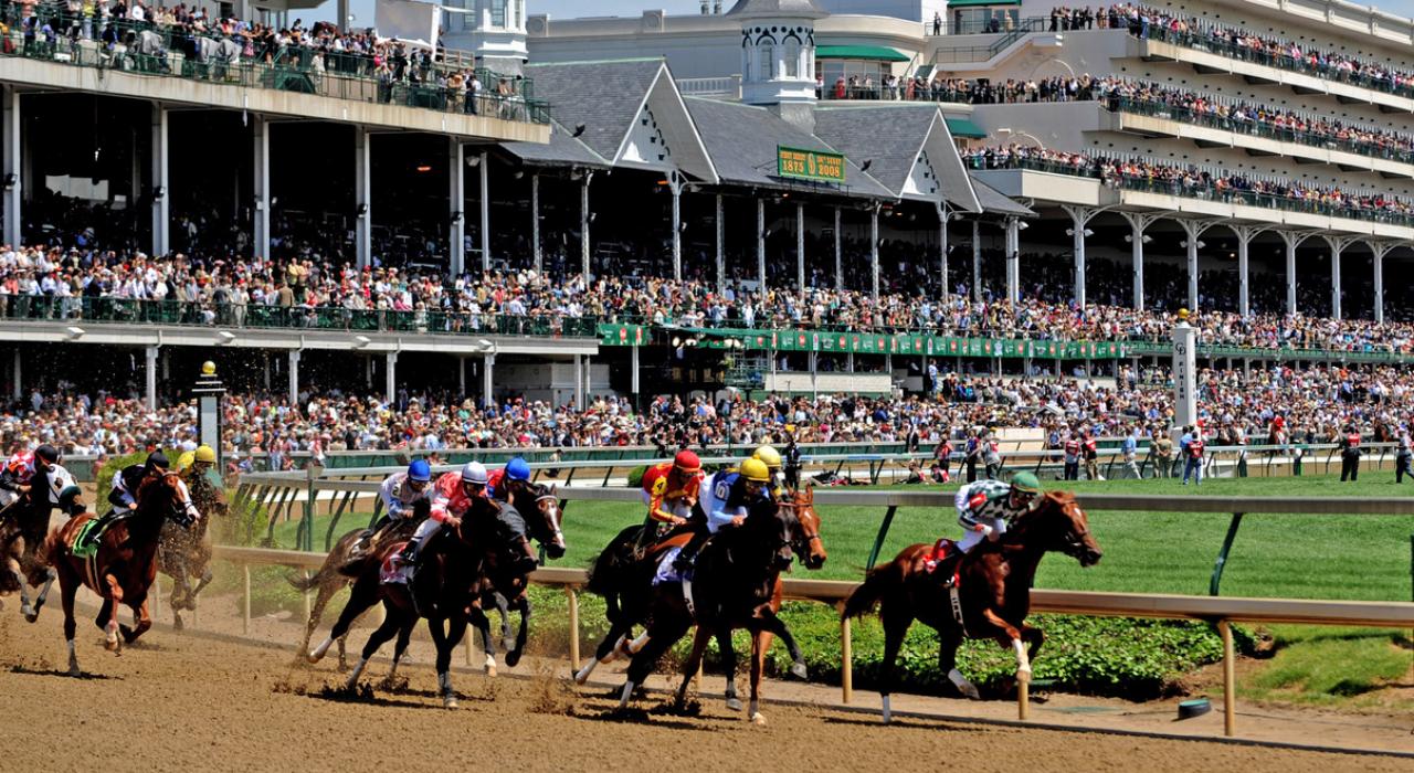 The Kentucky Derby, always the first Saturday in May, at Churchill Downs in Louisville, Kentucky