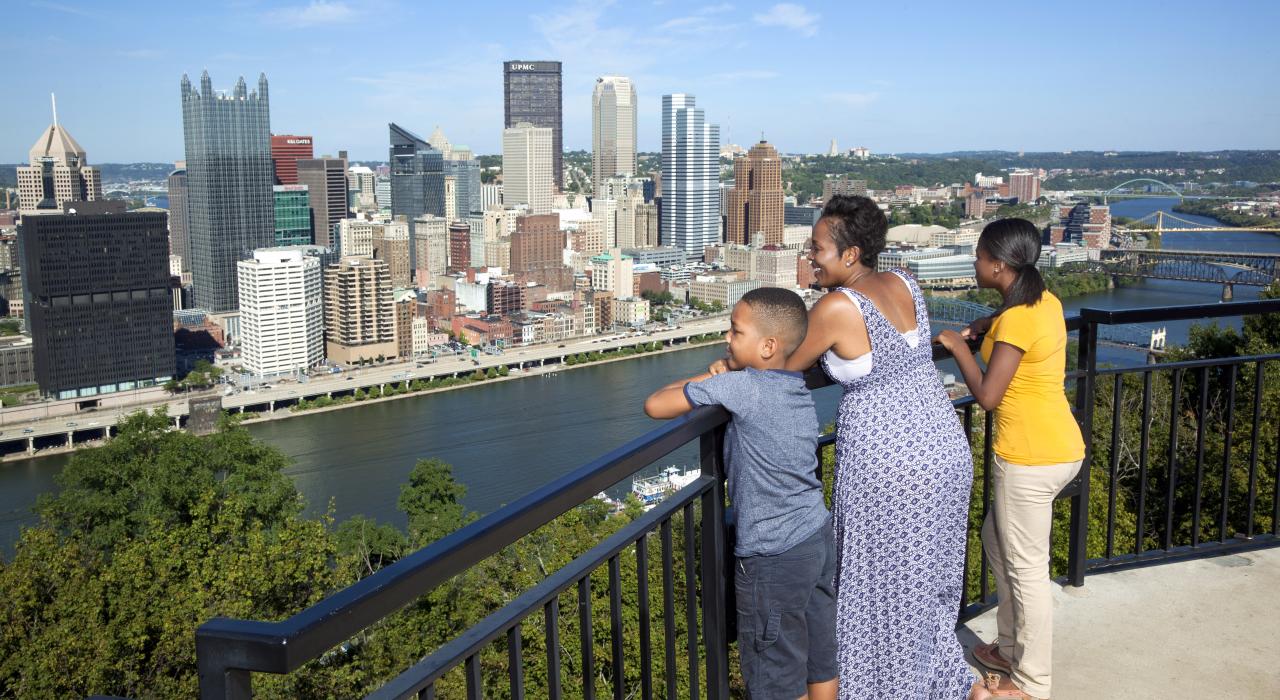 Taking in views of Pittsburgh, Pennsylvania, from the Mt. Washington Overlook