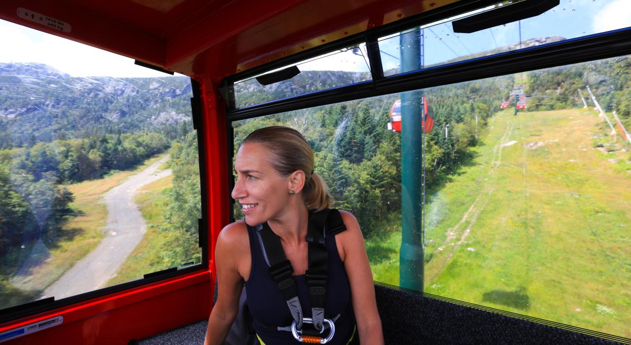SkyRide em gôndolas no Stowe Mountain Resort em Vermont