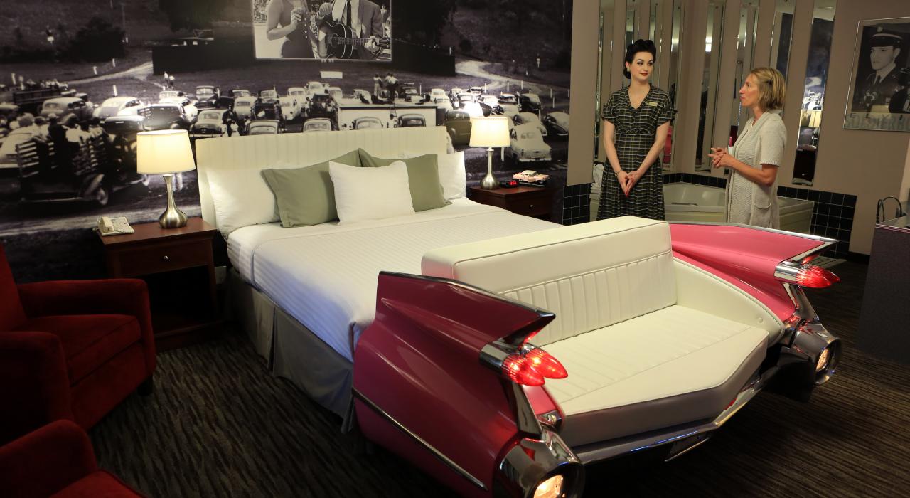 Sala dedicada a Elvis del Rail Haven Motel en la Route 66 en Springfield, Misuri