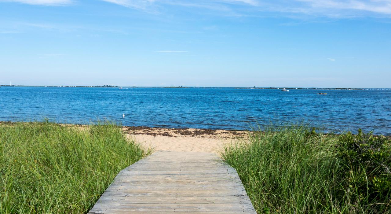 Fire Island Lighthouse boardwalk in New York