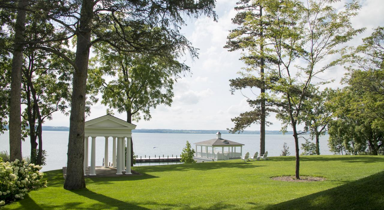 Backyard outlook at the Aurora Inn in Aurora, New York