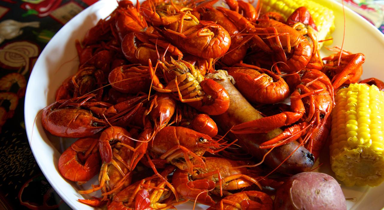 Crawfish boil in Houma, Louisiana