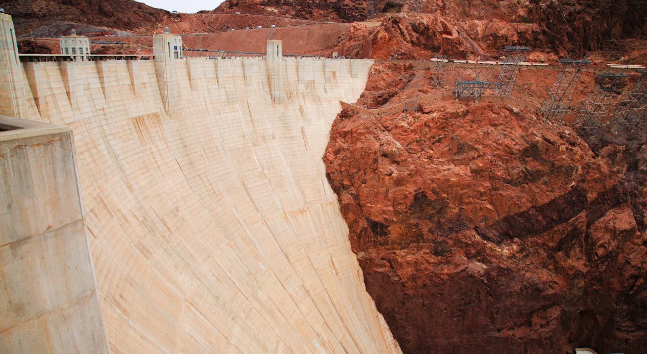 Visitors look over The Hoover Dam in Nevada