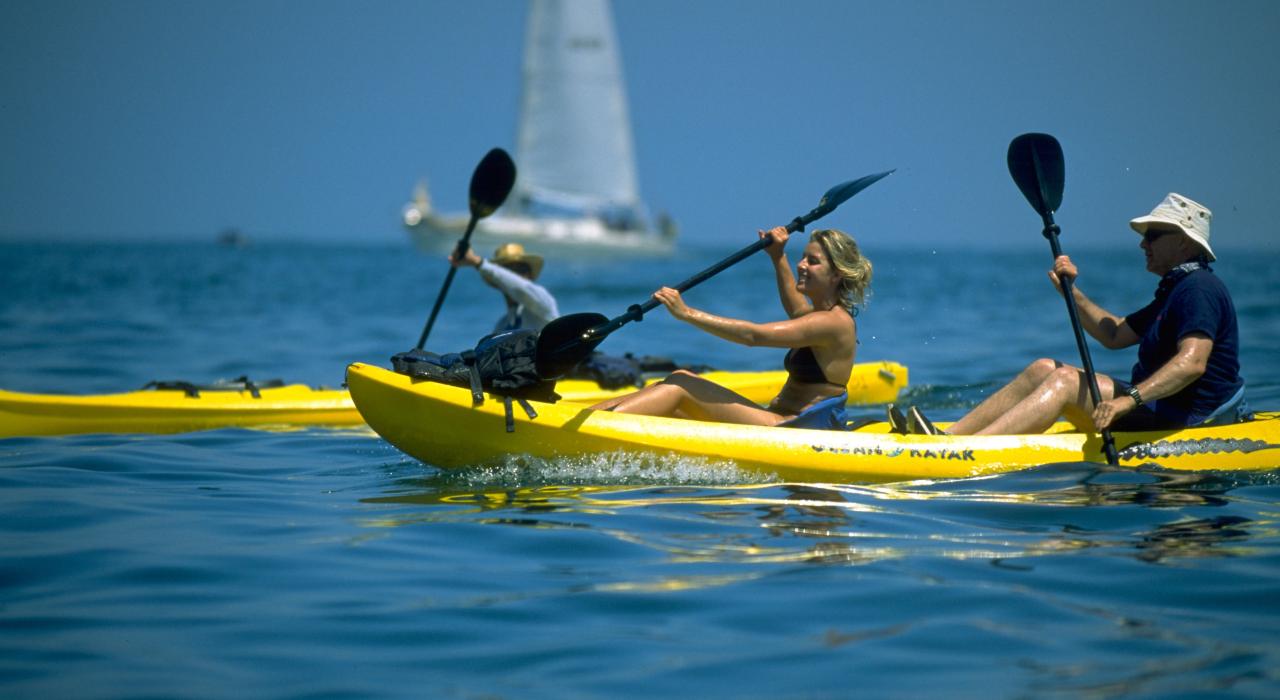 Kayaking fun in the Pacific Ocean
