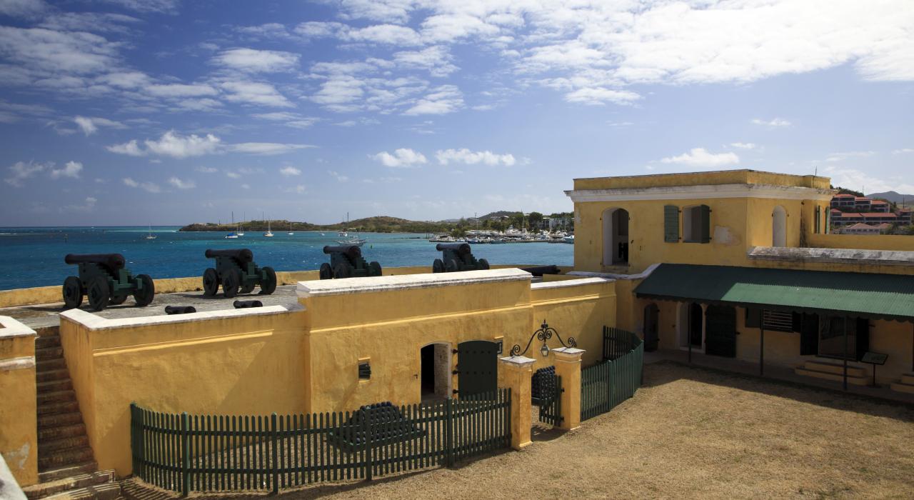 18th century waterfront buildings at Christiansted National Historic Site