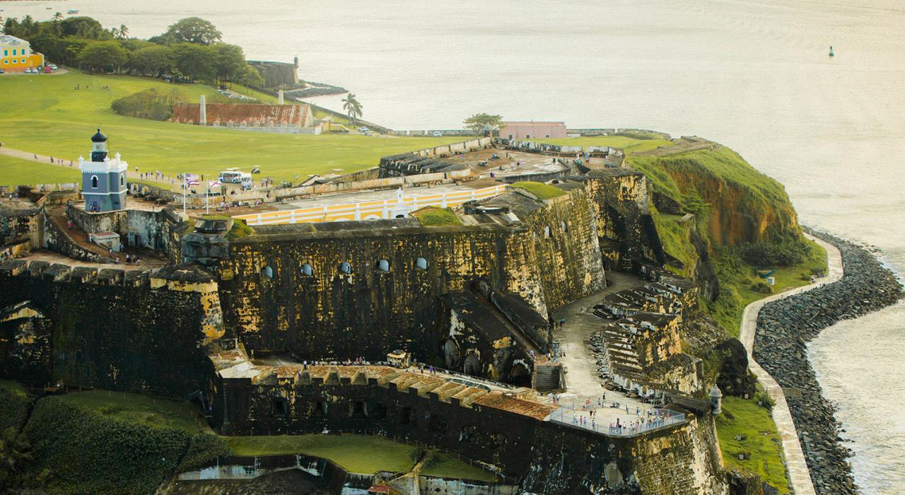 Aerial view of El Morro, a UNESCO World Heritage Site