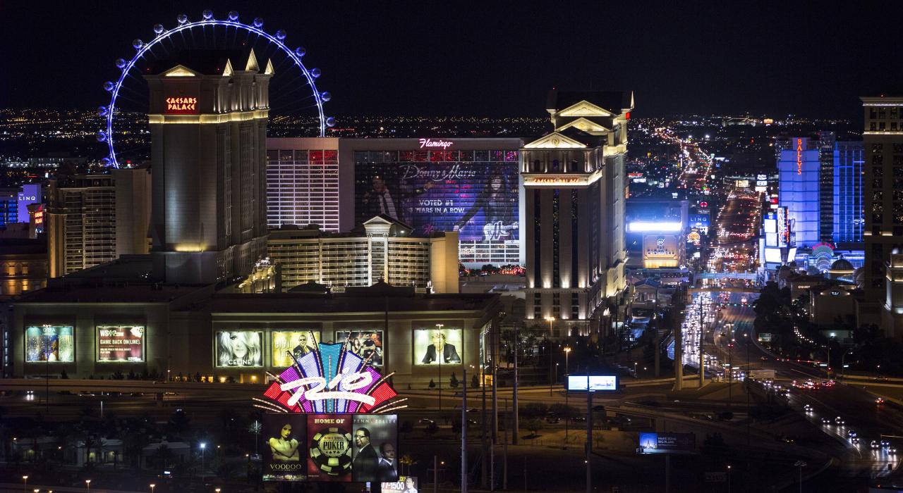 Las Vegas Strip bustling at night