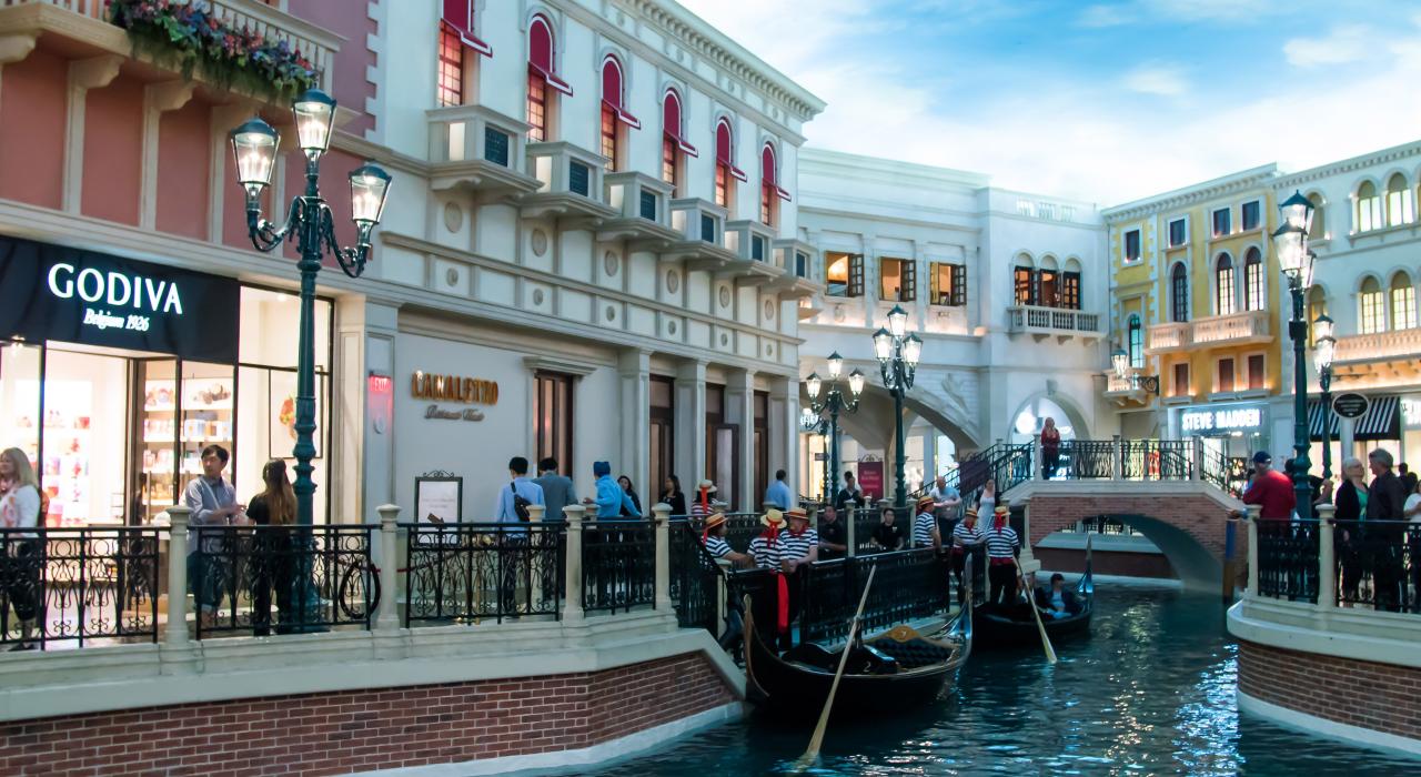 Grand Canal gondola ride at The Venetian Hotel & Casino 