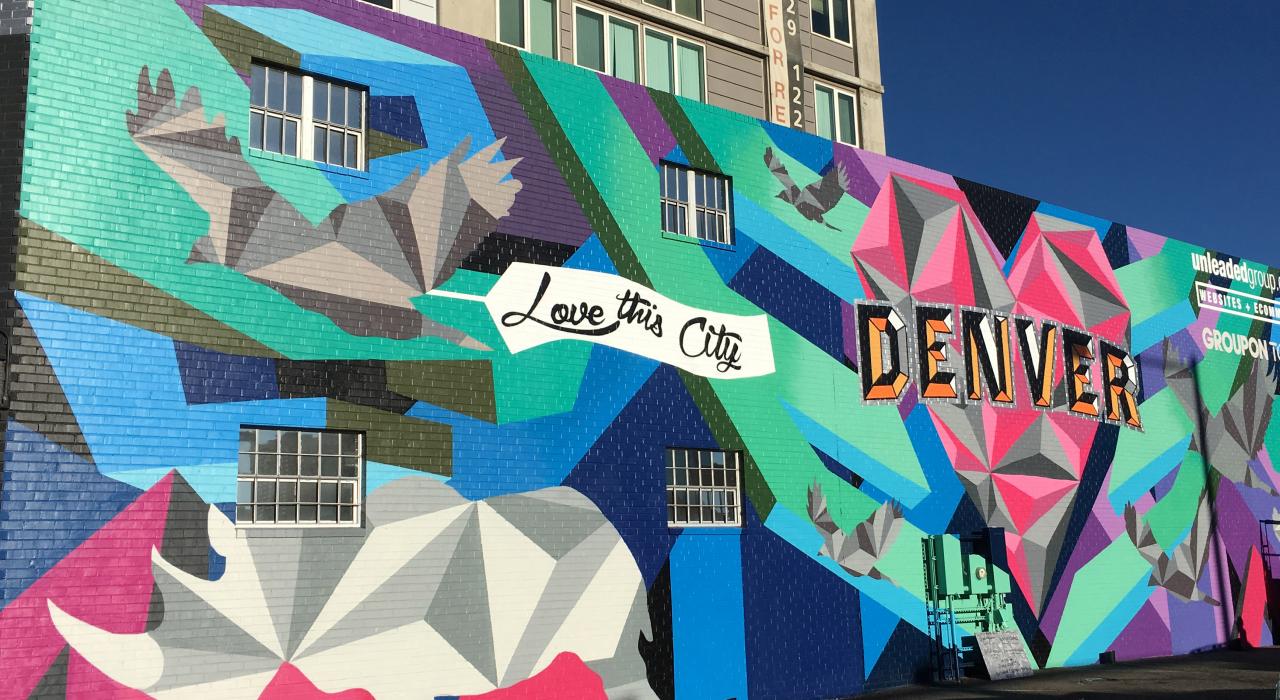 Colorful street art in the RiNo (River North) Art District