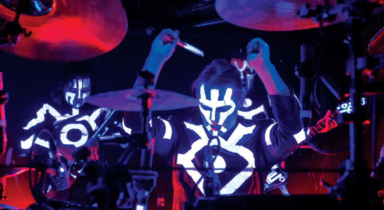 The Blue Man Band rocks out while combining theater, rock concert and dance party all in one