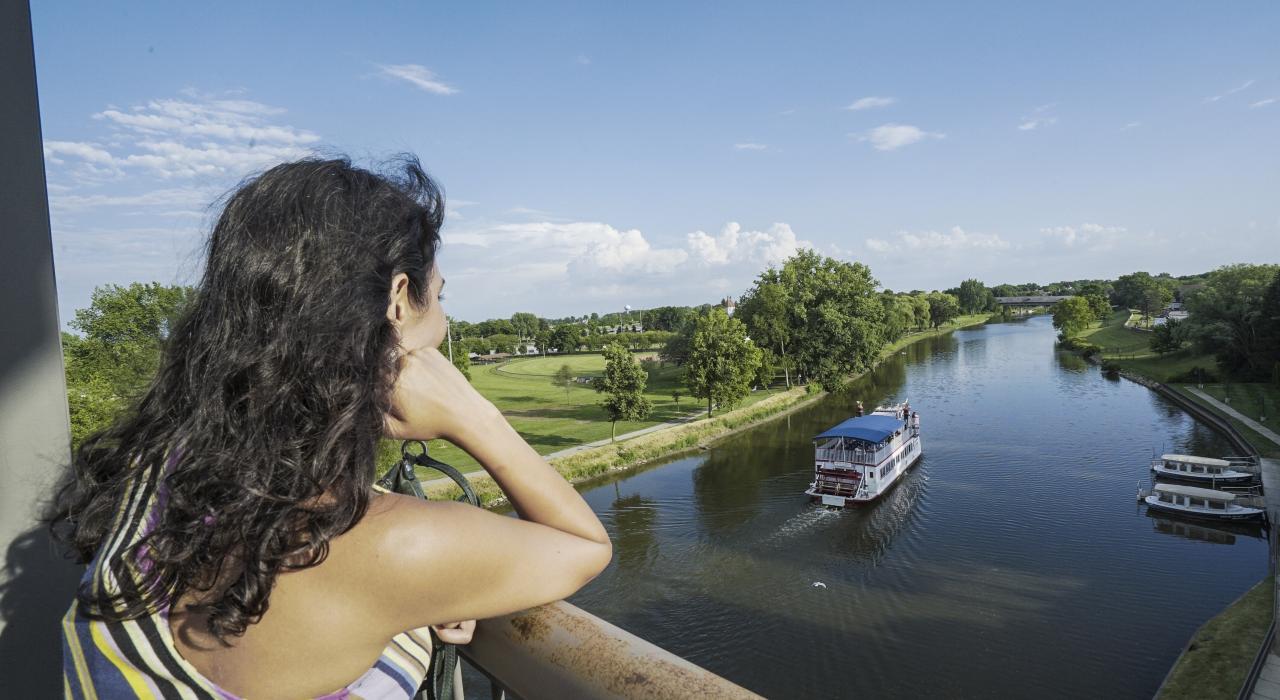 Views of the Cass River from Frankenmuth Brewery in Michigan