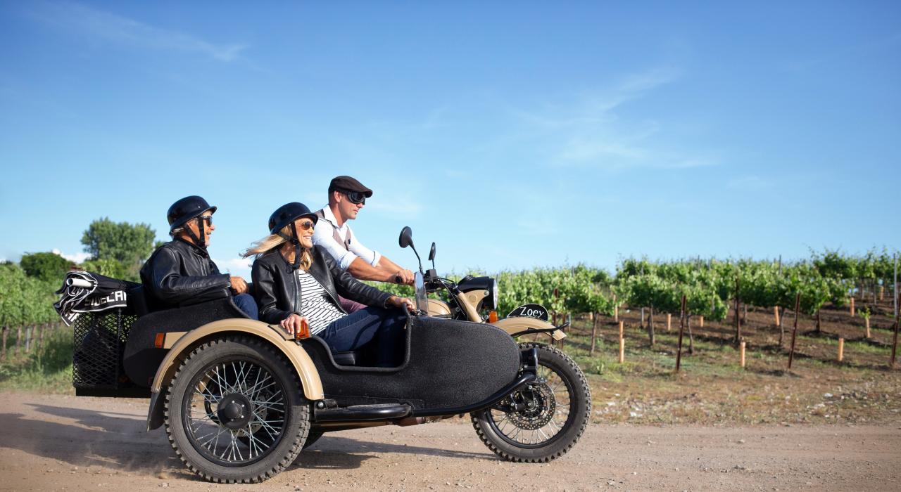 地元のワイナリーを訪れるなら、サイド・カー・ツアーを利用してプライベート・ライドをお楽しみください